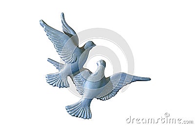 Symbol of dove made of metal Stock Photo