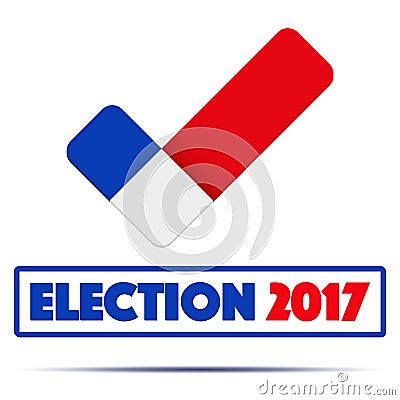 Symbol of Election 2017 in France Cartoon Illustration