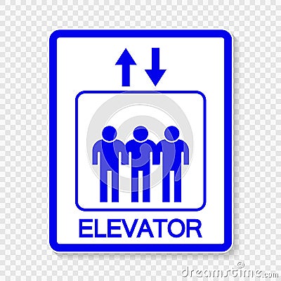 symbol Elevator upward and downward sign on transparent background Vector Illustration