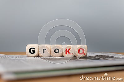 Symbol for the end of the grand coalition called `GroKo` Stock Photo