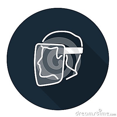 Symbol Face Shield Must Be Worn sign on black background,Vector llustration Vector Illustration