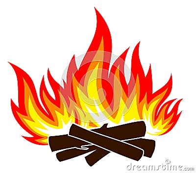Symbol of Fire Wood. Vector Illustration