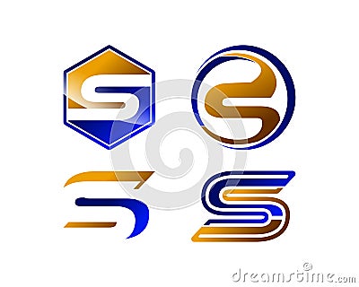 S letter logo template collection Vector Illustration