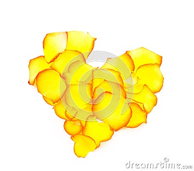 Symbol in the form of yellow heart Stock Photo