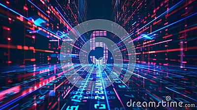 Symbol of 5G consisting of digits matrix. Concept of high speed internet via wirele Stock Photo