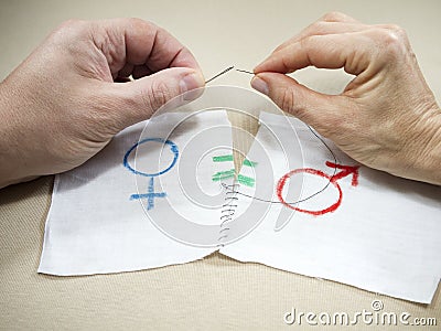 Symbol of gender equality Stock Photo