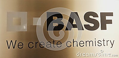 Symbol of the German chemical company BASF Editorial Stock Photo