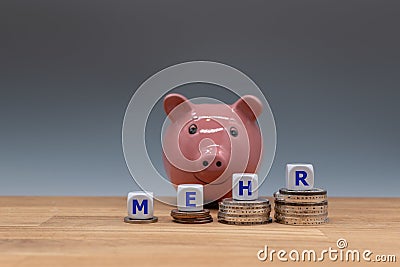 Symbol for getting more money. Stock Photo