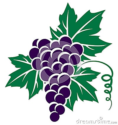 Symbol of grapes. Vector Illustration