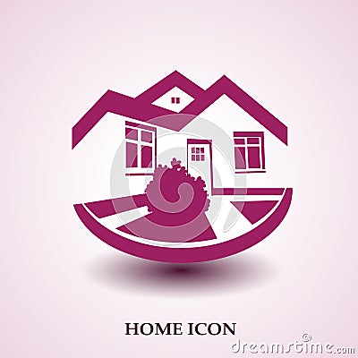 Symbol of home, house icon, realty silhouette, real estate modern logo Vector Illustration