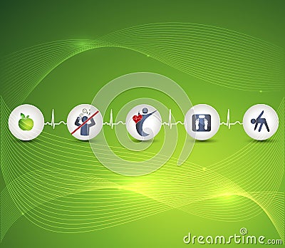 Symbol how to maintain healthy life Vector Illustration