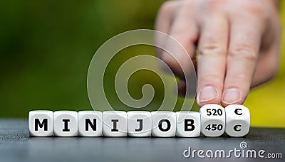 Symbol for the increase of the maximal income of a minijob in Germany from 450 EUR to 520 EUR Stock Photo