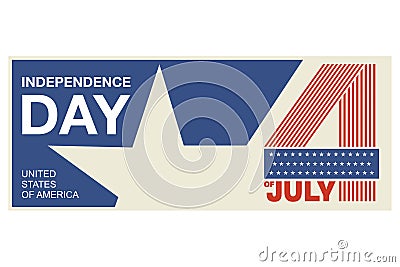 Independence Day Vector Symbol of United States of America, also referred to as the Fourth of July. 4th of july. USA Stock Photo