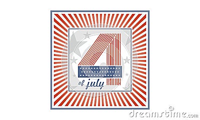 Vector Symbol of Independence Day United States of America, also referred to as the Fourth of July. 4th of july. USA Vector Illustration