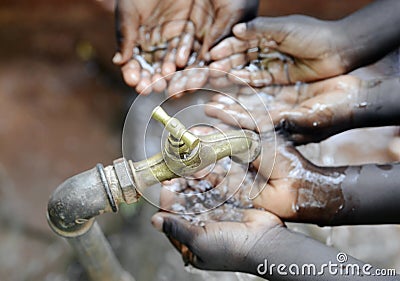 Symbol for Lack of Water in Africa - Scarsity Symbol. Water scar Stock Photo