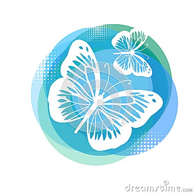 Symbol logo blue butterflys. Vector illustration Vector Illustration