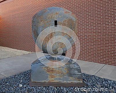 `Symbol Symbol` by Mark Briscoe on the campus of the University of Central Oklahoma in Edmond, Oklahoma. Editorial Stock Photo