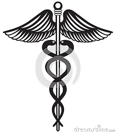 Symbol medical caduceus Vector Illustration