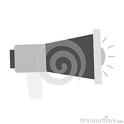 Symbol of megaphone. Black icon of loudspeaker. Concept of news, announce, propaganda, promotion, broadcast, media Vector Illustration