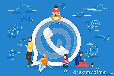 Symbol of mobile messenger concept illustration Vector Illustration