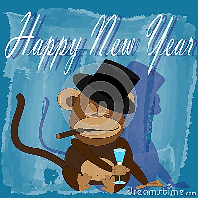 The symbol of the new year - monkey Vector Illustration