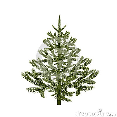 Symbol of the New Year. Picture of a magnificent spruce Vector Illustration