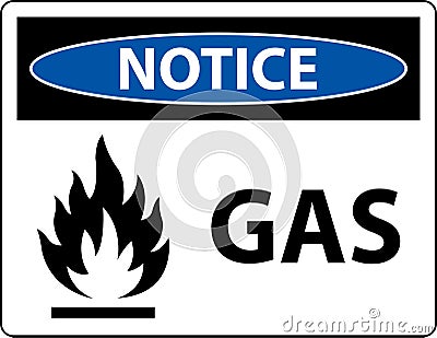 Symbol Notice Sign Gas On White Background Vector Illustration