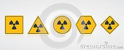 Symbol of radiation. Warning danger yellow sign. Caution toxic biohazard. Vector Vector Illustration