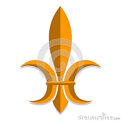 Symbol of royal power in medieval France . Stylization. Heraldry. White background. Vector illustration. Cartoon Illustration