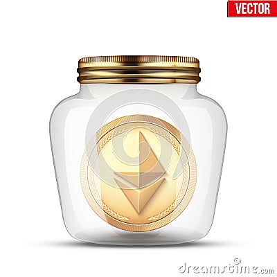 Symbol of save digital cryptocurrency money Vector Illustration