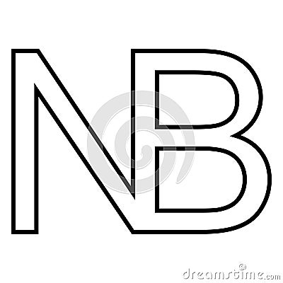 Symbol sign Nota bene, vector Nota bene, N, B NB, notabene mark, note to pay attention to any part text Vector Illustration