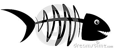 Symbol of Skeleton fish. Vector Illustration