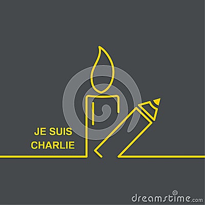 Symbol of solidarity in Paris Vector Illustration