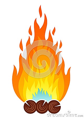 Symbol of stylized fire. Vector Illustration