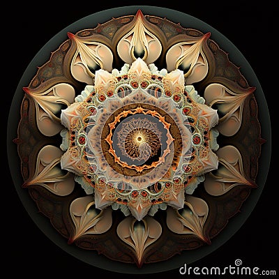 symbol talisman amulet Tibet mandala image of the universe. Cartoon Illustration