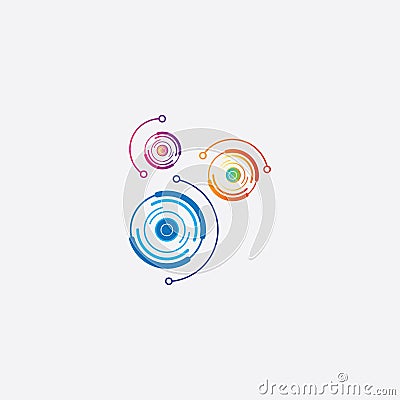 Symbol technology of colorful unique circle illustration. vector design Vector Illustration