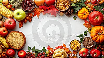 The symbol of THANK GIVING concepts isolate on white backgrounds. Copy space for text. Generative AI Illustrations Stock Photo