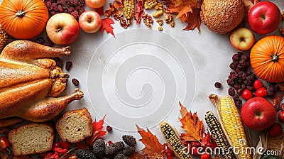 The symbol of THANK GIVING concepts isolate on white backgrounds. Copy space for text. Generative AI Illustrations Stock Photo