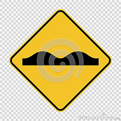 symbol Uneven road surface sign on transparent background Vector Illustration