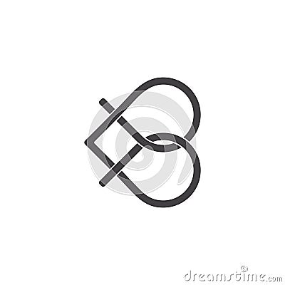 Symbol vector of number 8 letter b linked line design Vector Illustration