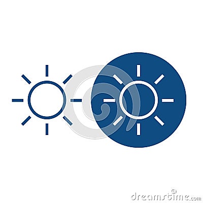 Symbol of warm temperature and sun icons Vector Illustration