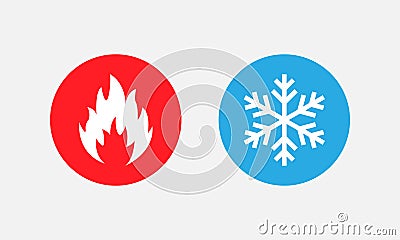 Symbol of warmth and cold. Heat and cold sign. Vector EPS 10 Vector Illustration