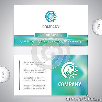 Symbol for washing clothes and disinfection. Cleaning service. Business card template. Vector Illustration