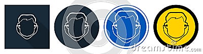 Symbol Wear Ear Plug Sign on black background,vector illustration Vector Illustration