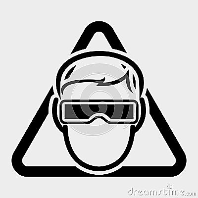 Symbol wear goggles Sign Isolate On White Background,Vector Illustration EPS.10 Vector Illustration