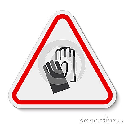 Symbol Wear Hand Protection sign Isolate On White Background,Vector Illustration EPS.10 Vector Illustration