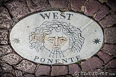 Symbol for `West Ponente` who blows winds from the west in St Peter`s Square at Vatican City Stock Photo