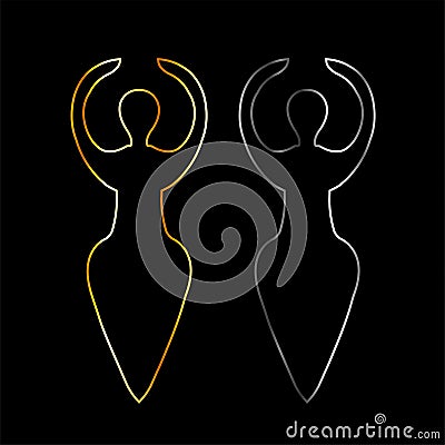 Symbol of the Wiccan goddess Vector Illustration
