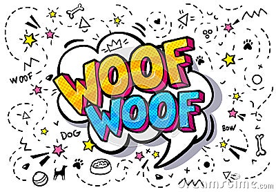 Woof in word bubble. Vector Illustration