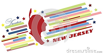 Symbolic banner of New Jersey Vector Illustration